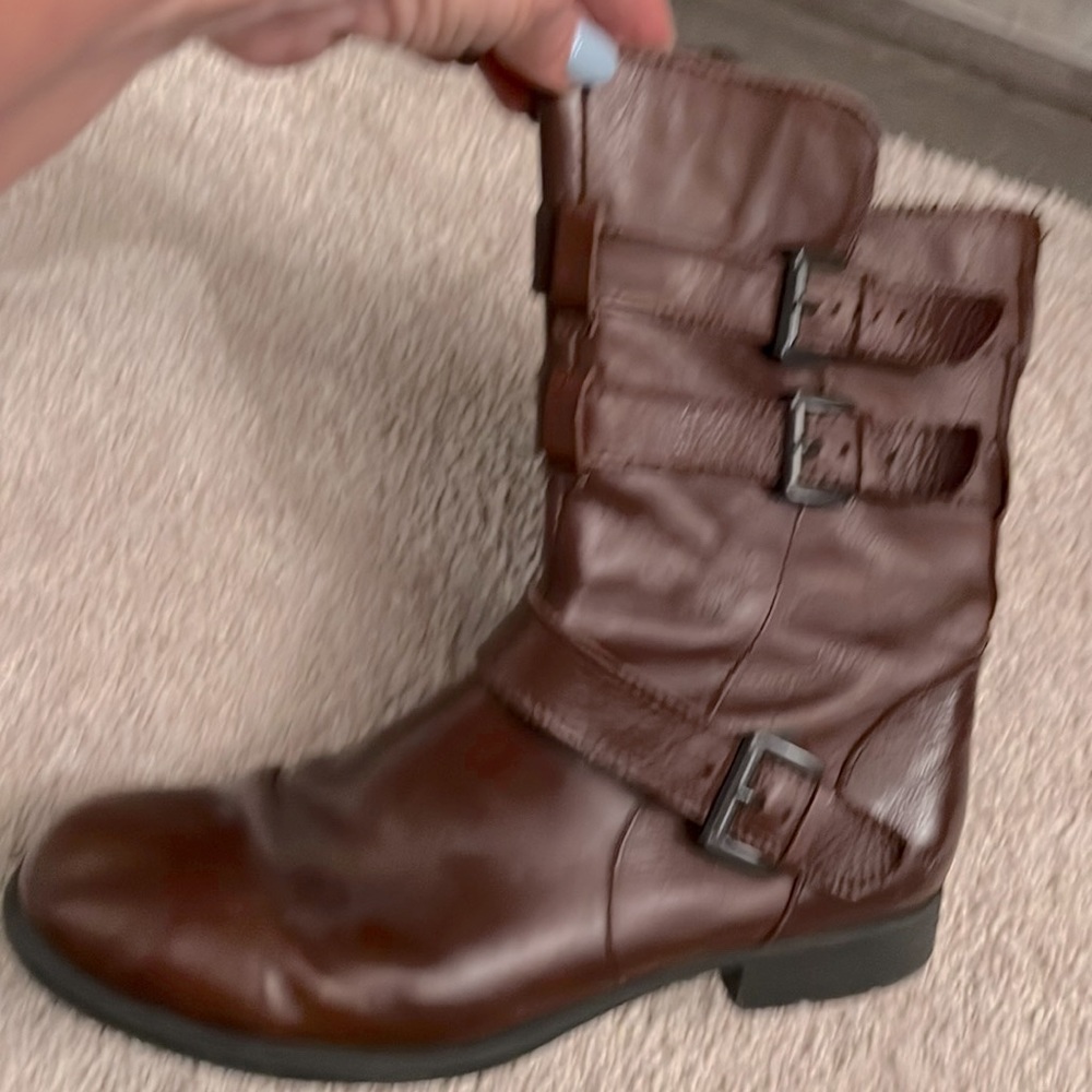 Born leather burgundy boots 8.5